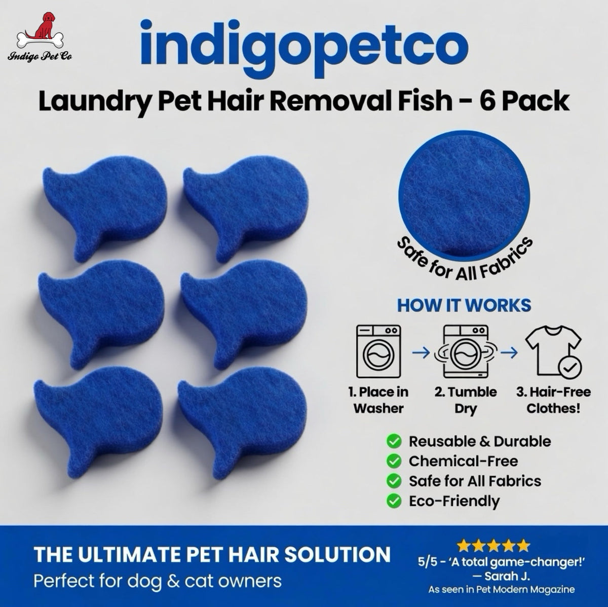 Indigo Pet Co laundry fish — product view 4